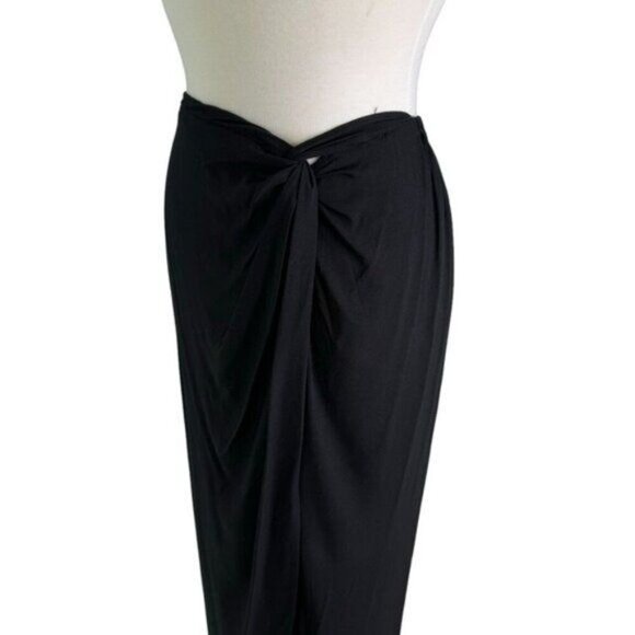 Aqua Swim Womens Black Sarong Beachwear Skirt Cover Up Size M/L NWT - Picture 4 of 8